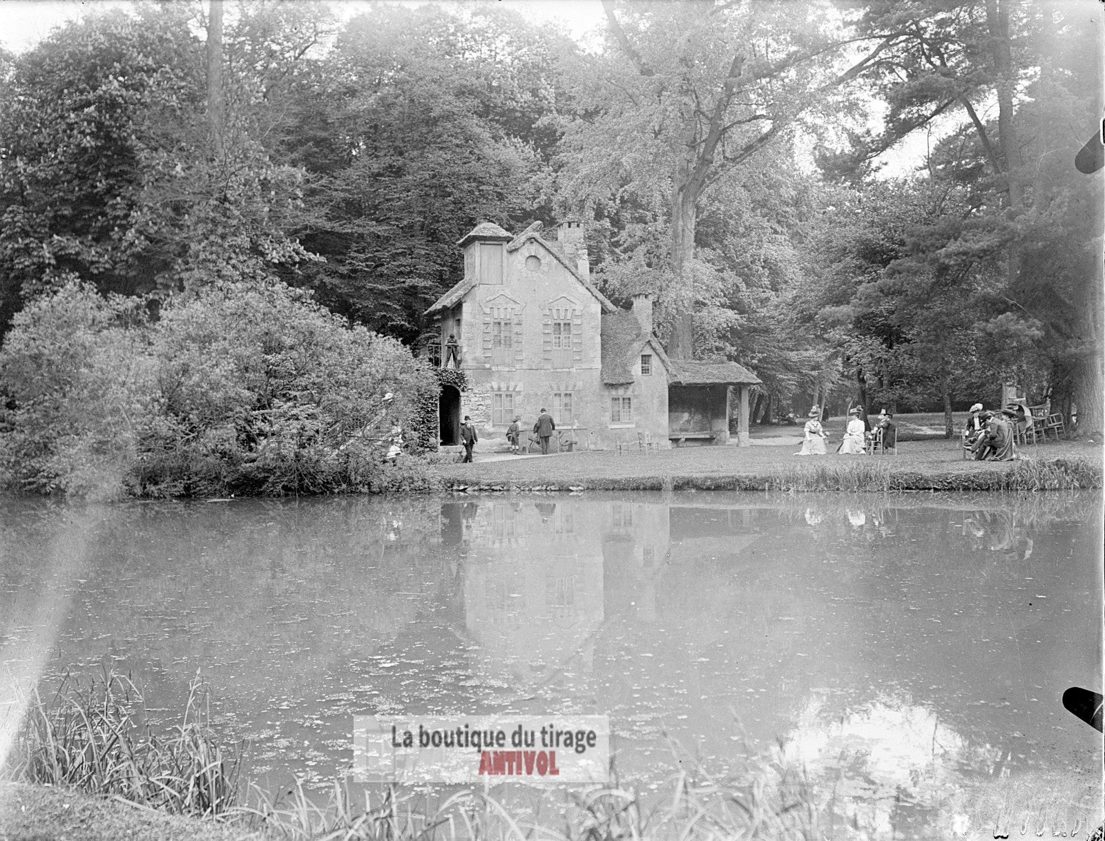 Versailles, Moulin du Hameau de la Reine, plaque verre, photo, négatif 9x12 cm