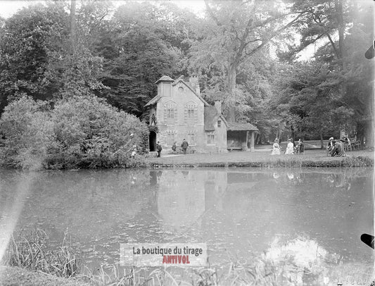 Versailles, Moulin du Hameau de la Reine, plaque verre, photo, négatif 9x12 cm