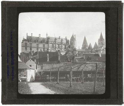 Château de Loches, France, photo ancienne plaque de verre, positif 8,5x10 cm