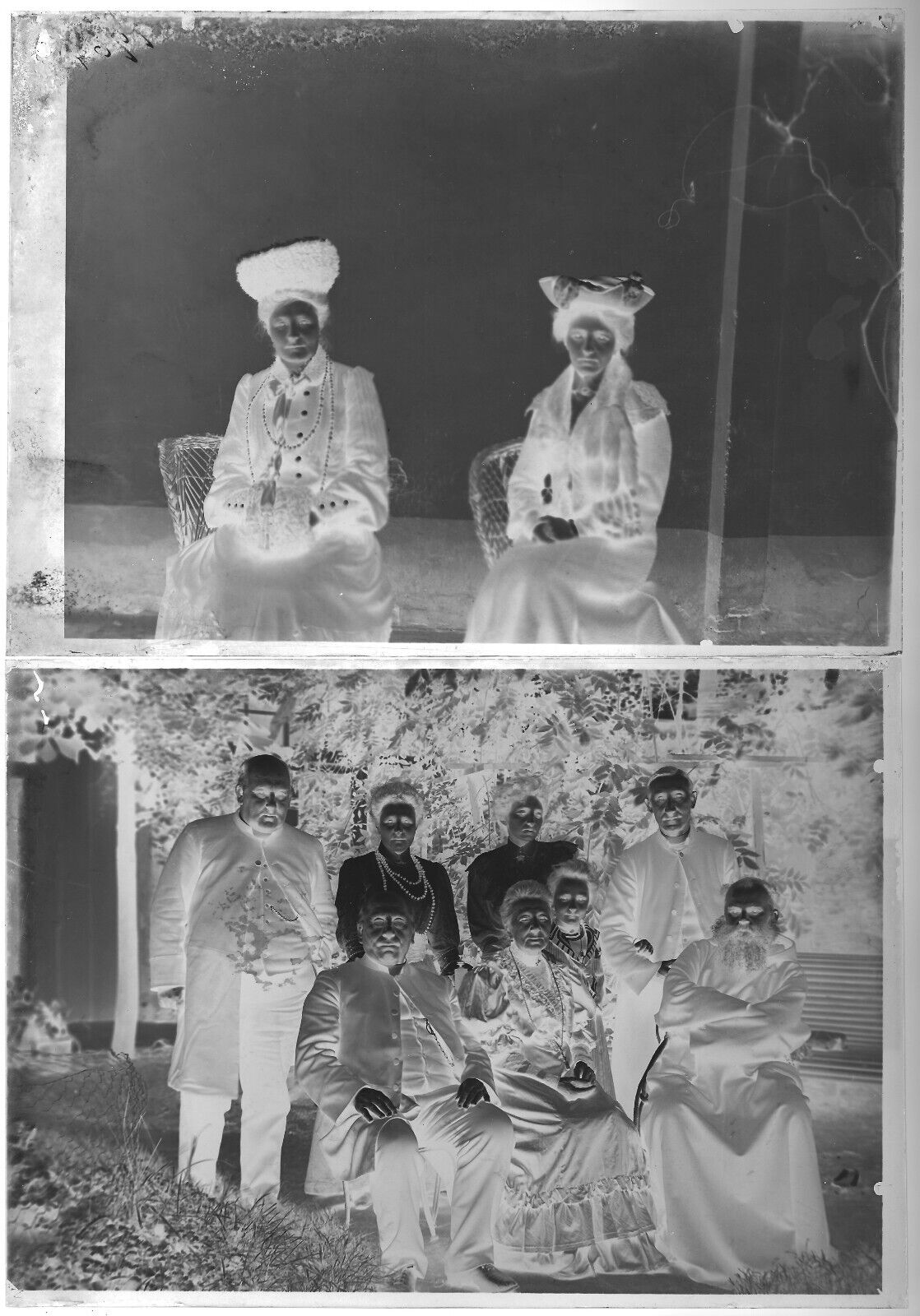 Personnages, photos anciennes plaque de verre, lot de 10 négatifs 13x18 cm