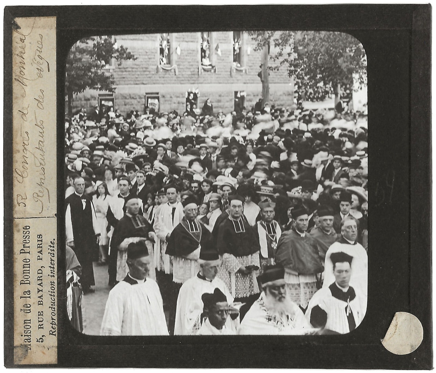 Représentants des évêques, Montréal, photo plaque de verre, positif 8,5x10 cm