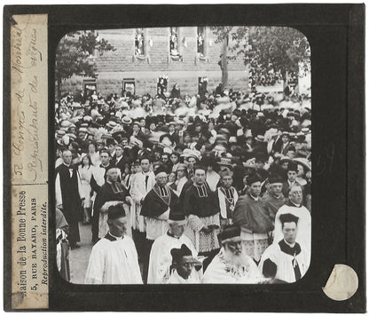 Représentants des évêques, Montréal, photo plaque de verre, positif 8,5x10 cm