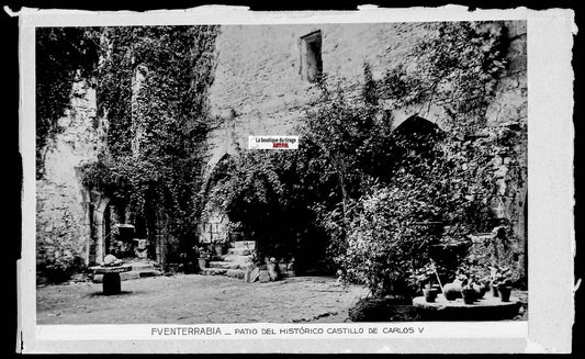 Plaque verre photo vintage négatif noir & blanc 9x14 cm Fuenterrabia 0914078