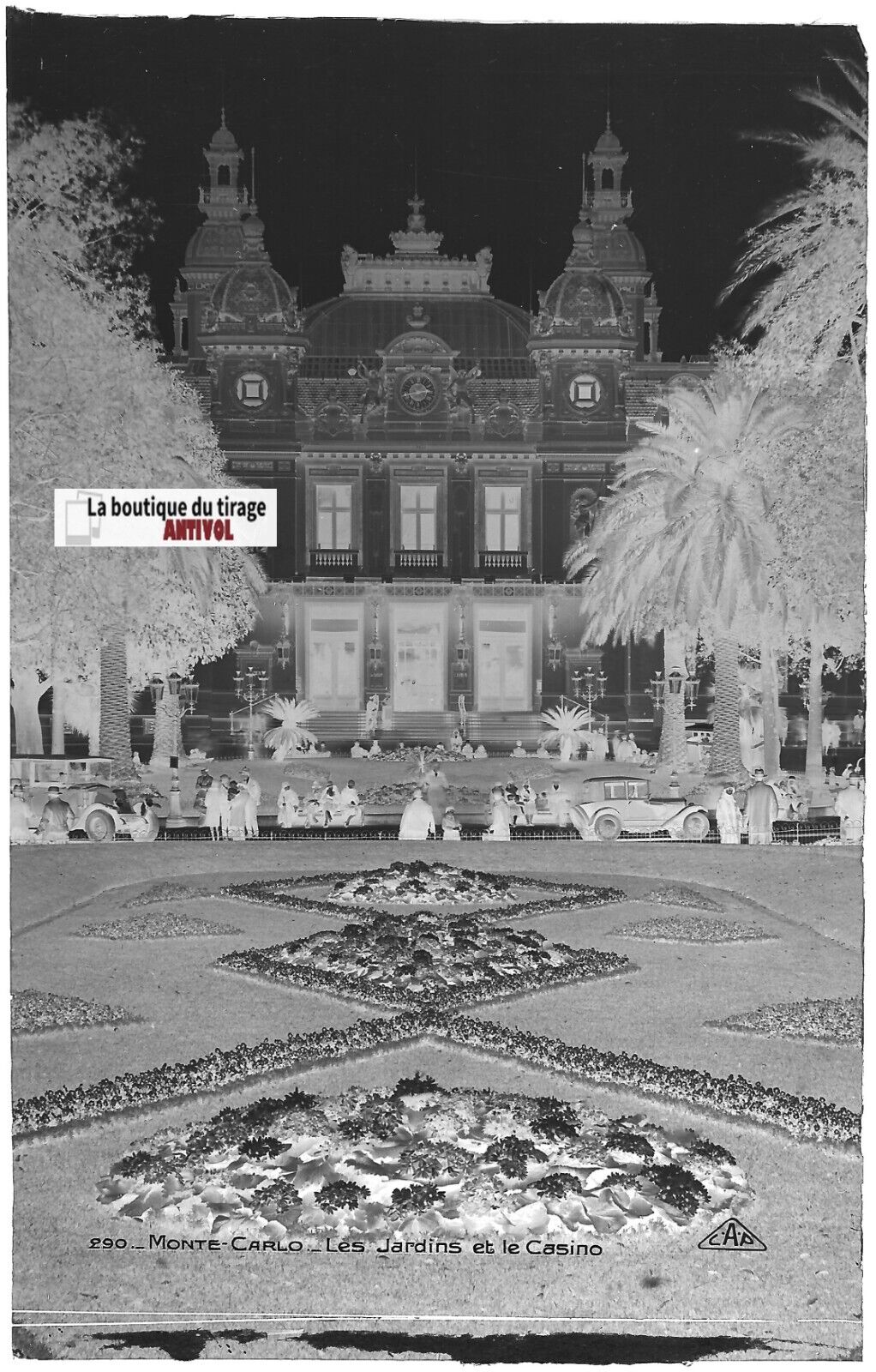 Monte-Carlo Monaco, casino, photos plaque de verre, lot de 5 négatifs 9x14 cm