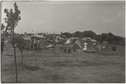 Plaque verre photo ancienne positif noir & blanc 13x18 cm camping Bidart voiture