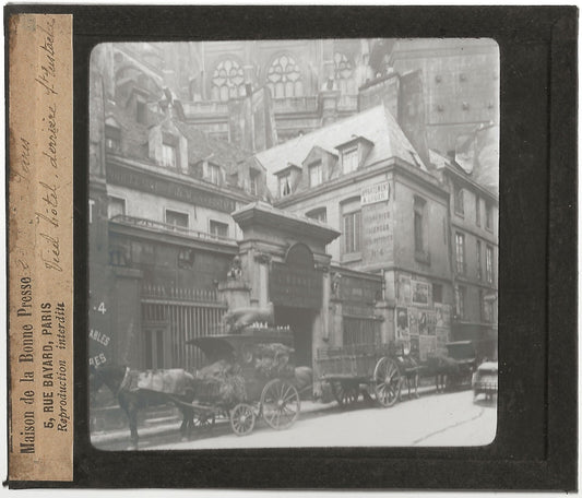 Hôtel de Royaumont, Paris, photo ancienne plaque de verre, positif 8,5x10 cm