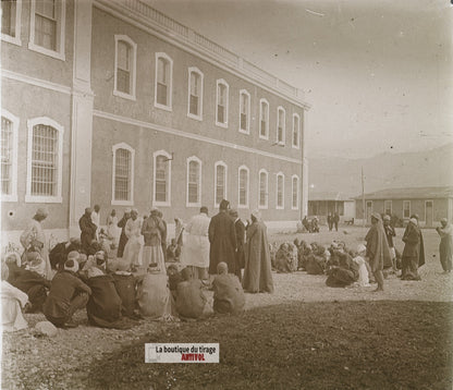 Tripoli, Liban, plaque de verre, photo ancienne stéréo 6x13 cm