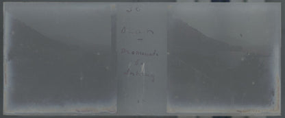 Promenade Létang, Oran, Plaque verre stéréo, positif noir & blanc 4,5x10,7 cm