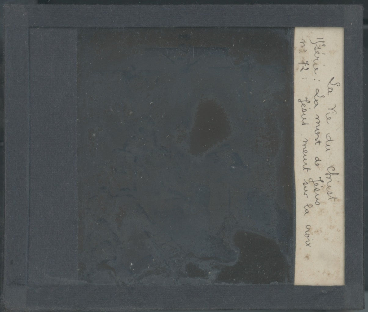 Jésus meurt sur la Croix, photo ancienne plaque verre, noir & blanc, 8,5x10 cm