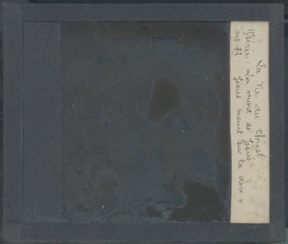 Jésus meurt sur la Croix, photo ancienne plaque verre, noir & blanc, 8,5x10 cm