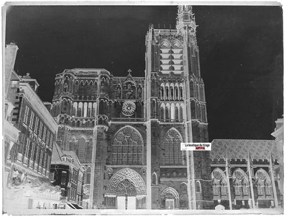 Sens, Cathédrale Saint-Étienne, Plaque verre photo, négatif noir & blanc 9x12 cm