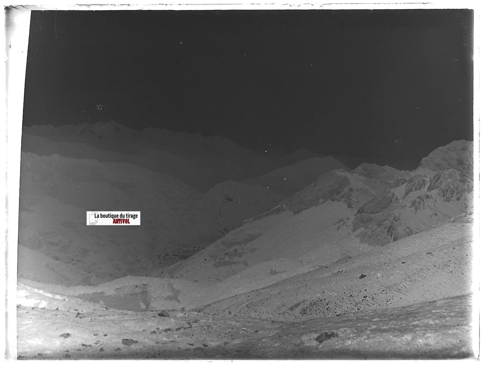 Ariège Pyrénées, Plaque verre photo ancienne, négatif noir & blanc 9x12 cm