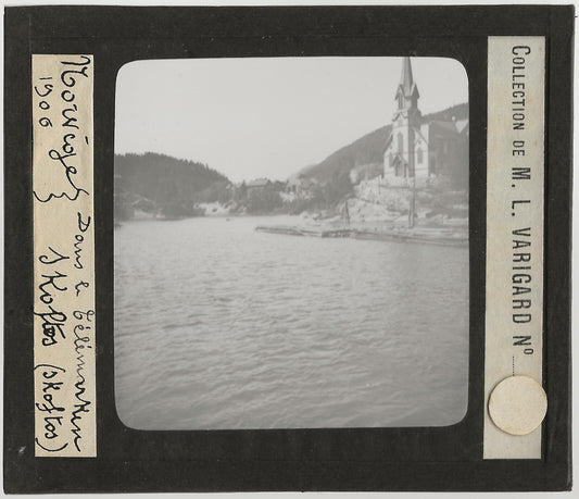 Skotfoss, Norvège, photo ancienne plaque de verre, positif 8,5x10 cm