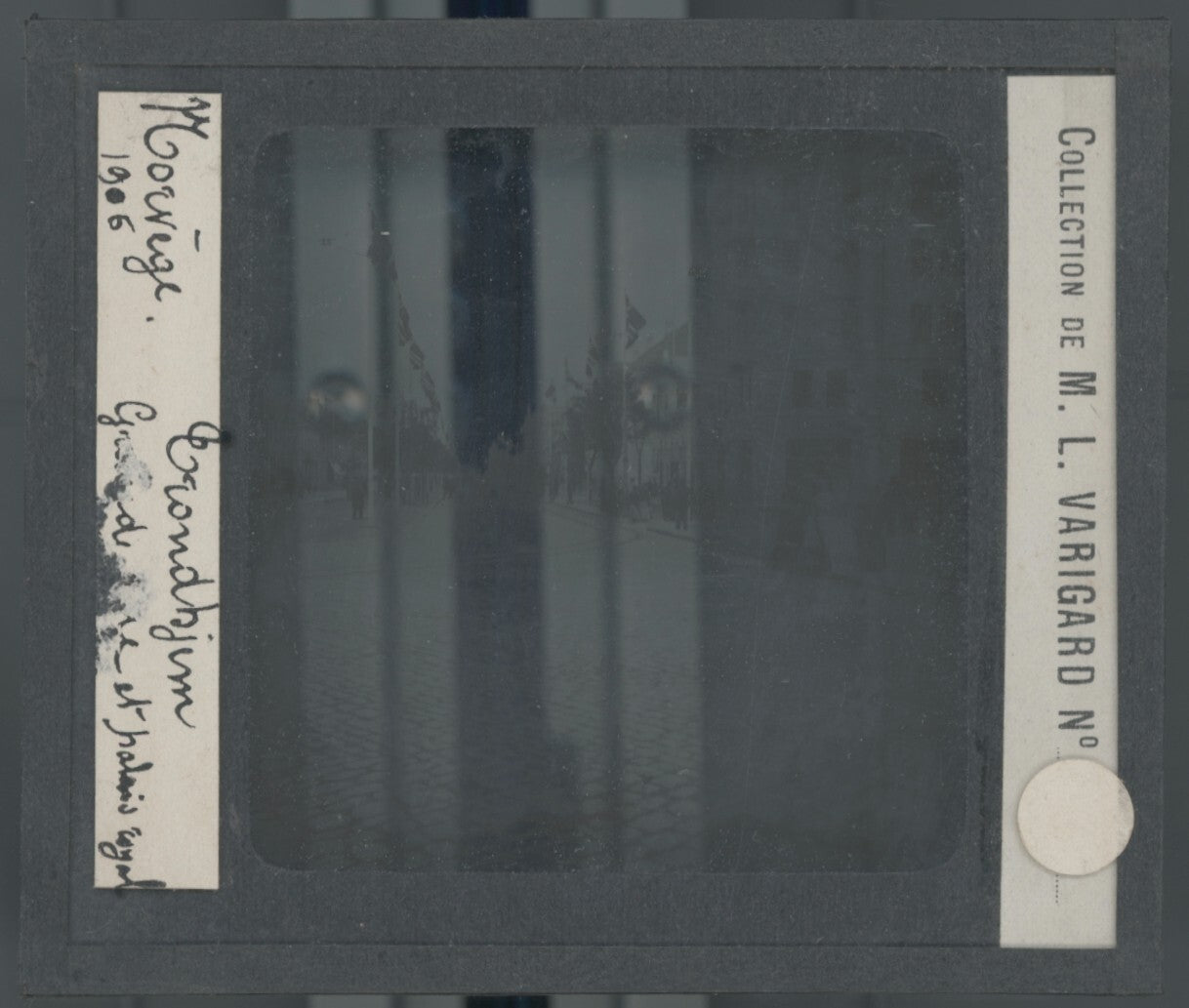 Trondjem, Norvège, photo plaque de verre, noir & blanc, positif 8,5x10 cm