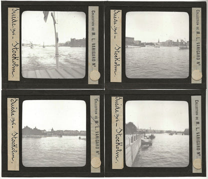 Suède, bateaux, Stockholm, photos plaques de verre, lot 10 positifs 8,5x10 cm