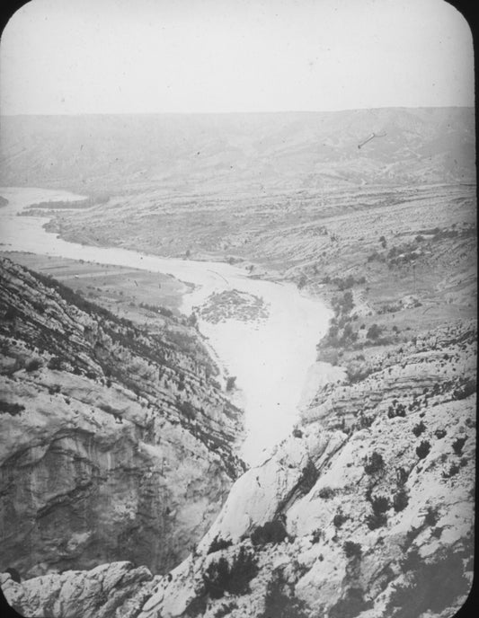 Gorges du Verdon, Aiguines, photo ancienne plaque de verre, positif 8,5x10 cm