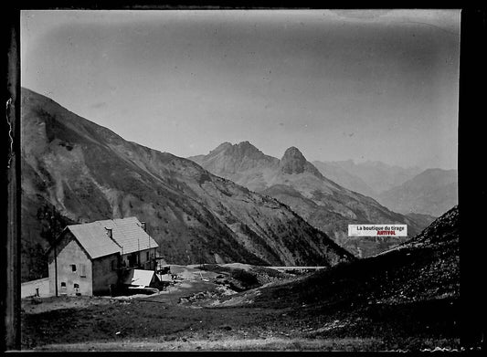 Plaque verre photo ancienne négatif noir et blanc 6x9 cm paysage Alpes montagne - La Boutique Du Tirage 