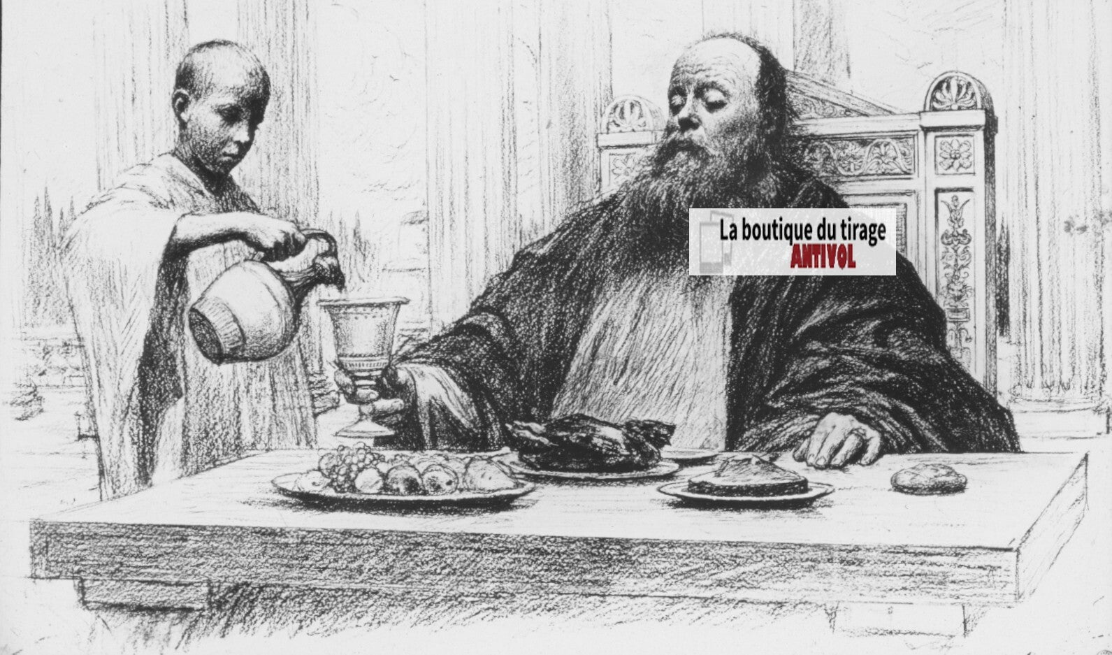 Luc, scène religieuse, dessin peinture plaque de verre, positif 8,5x10 cm