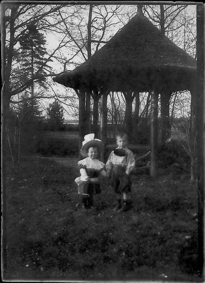 Plaque verre photo négatif noir et blanc 6x9 cm enfants déguisement glass plate 