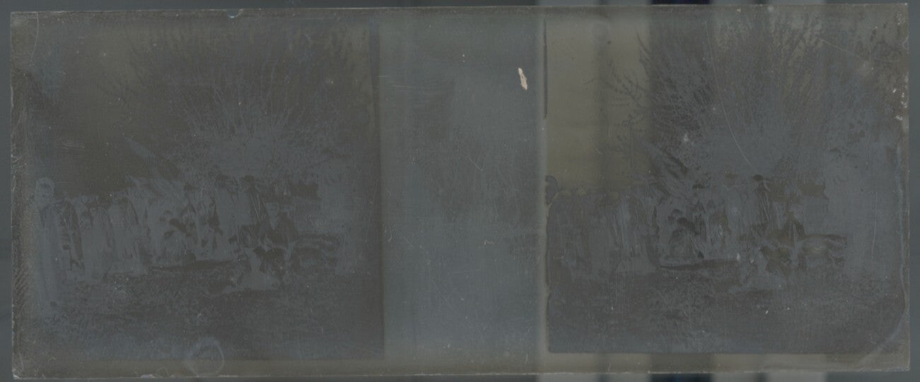 Personnages, Maroc, Plaque verre stéréo, positif noir & blanc 4,5x10,7 cm