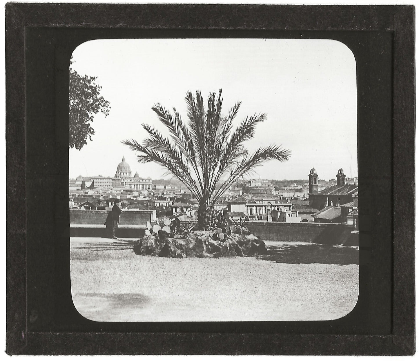 Panorama de Rome, Italie, photo ancienne plaque de verre, positif 8,5x10 cm