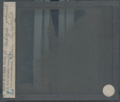 Cathédrale de Reims France, photo plaque verre, noir & blanc, positif 8,5x10 cm