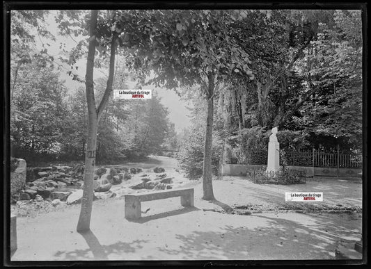 Plaque verre photo ancienne négatif noir et blanc 13x18 cm Luchon France