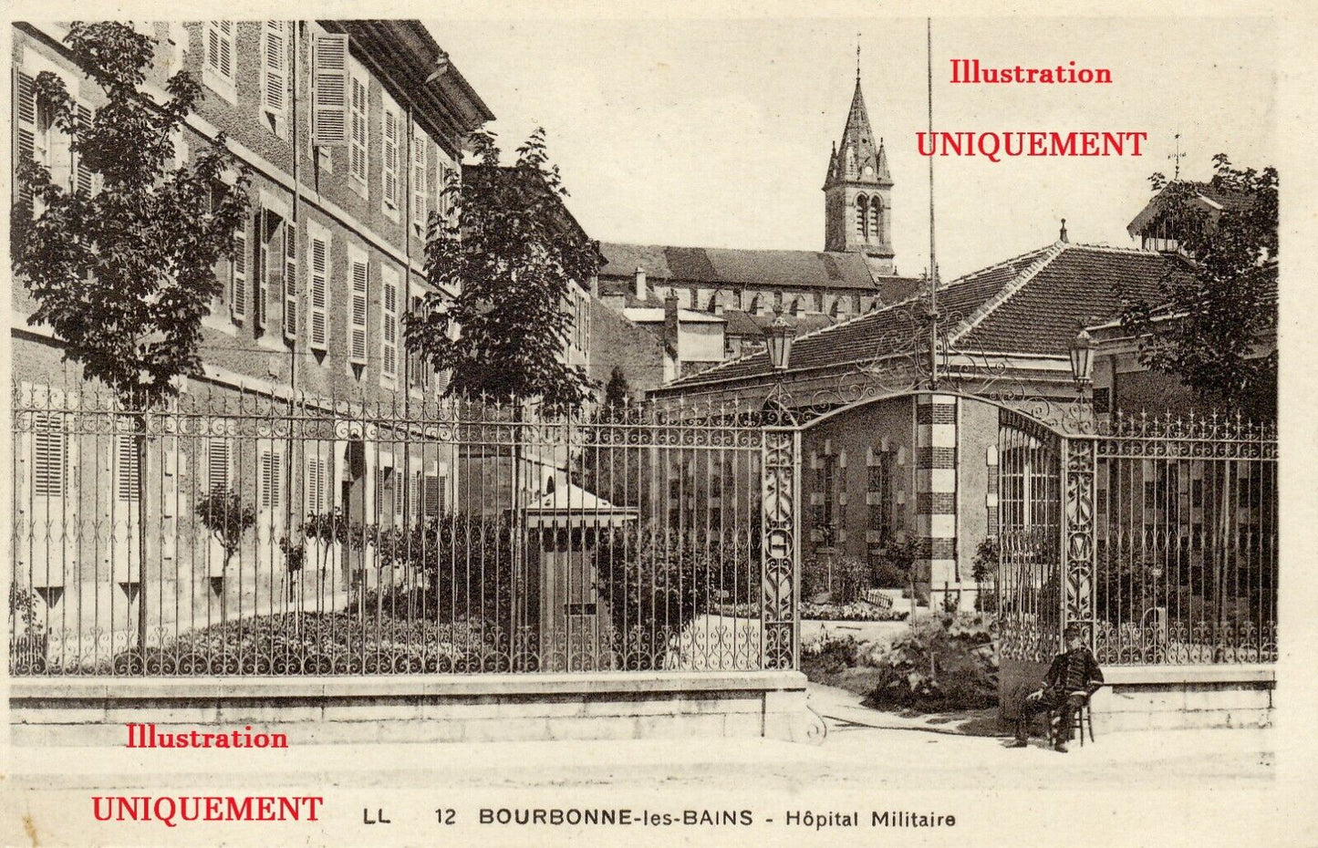 Plaque verre photo ancienne positif noir et blanc 13x18 cm Bourbonne-les-Bains