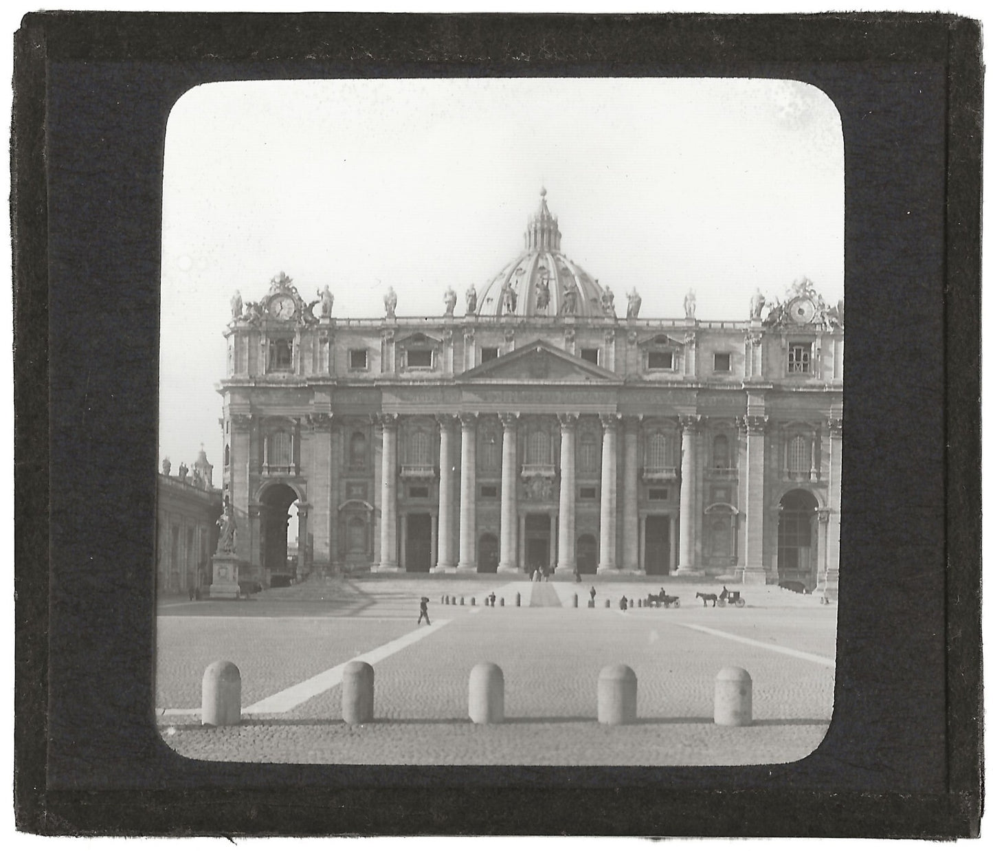 Basilique Saint-Pierre, Rome, photo ancienne plaque verre, positif 8,5x10 cm