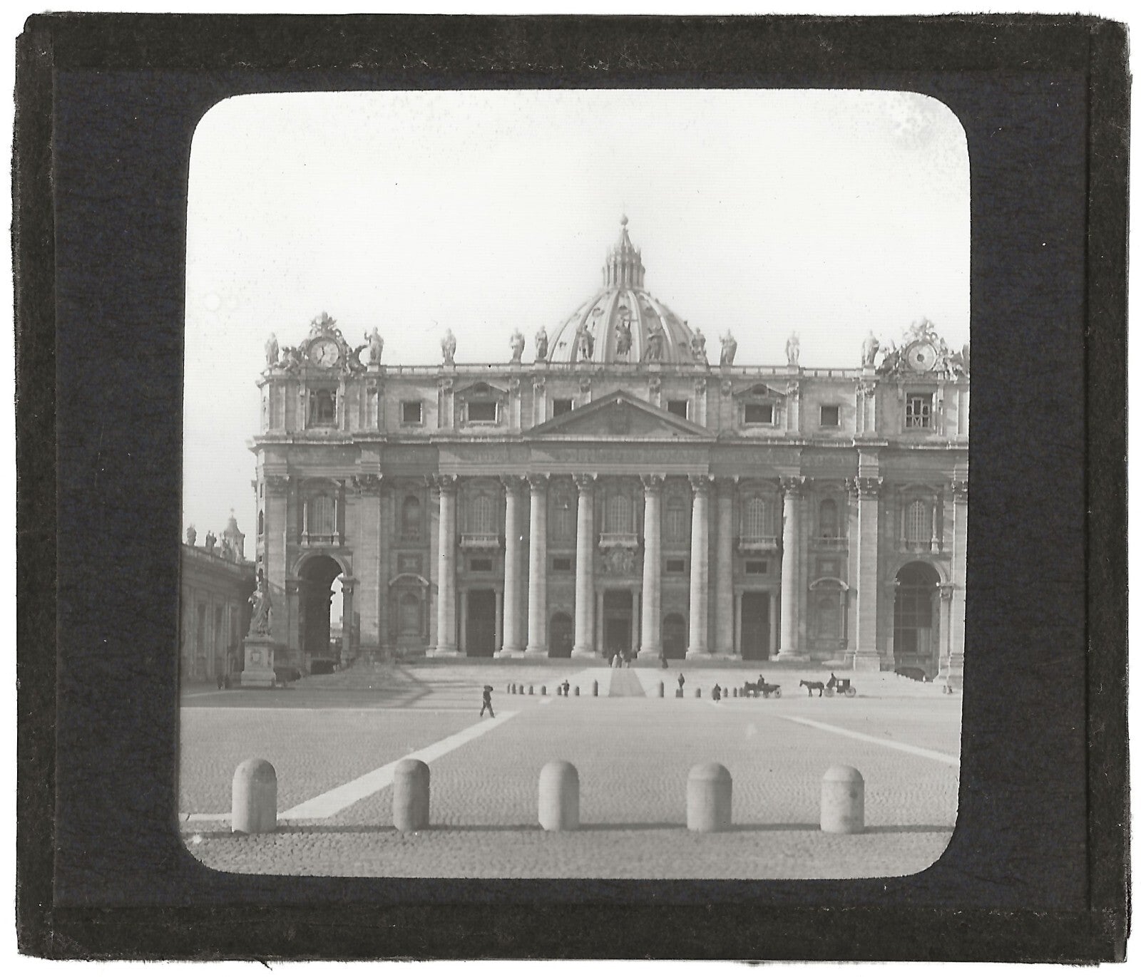 Basilique Saint-Pierre, Rome, photo ancienne plaque verre, positif 8,5x10 cm