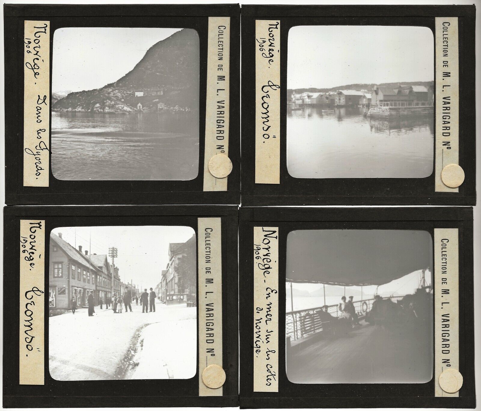 Norvège, bateaux, Tromsø, photos plaques de verre, lot 10 positifs 8,5x10 cm