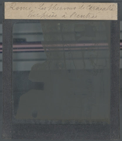 Les Thermes de Caracala, Rome, photo ancienne plaque verre, positif 8,5x10 cm