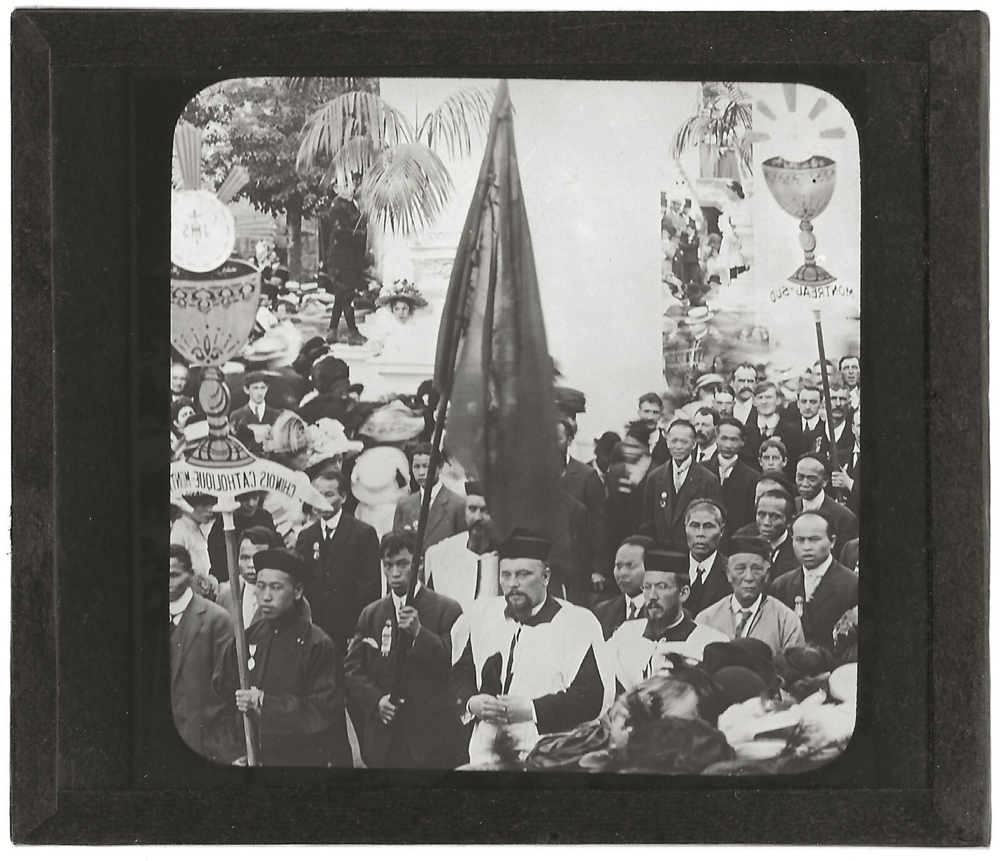 Les chinois, Canada Congrès Montréal, photo plaque de verre, positif 8,5x10 cm