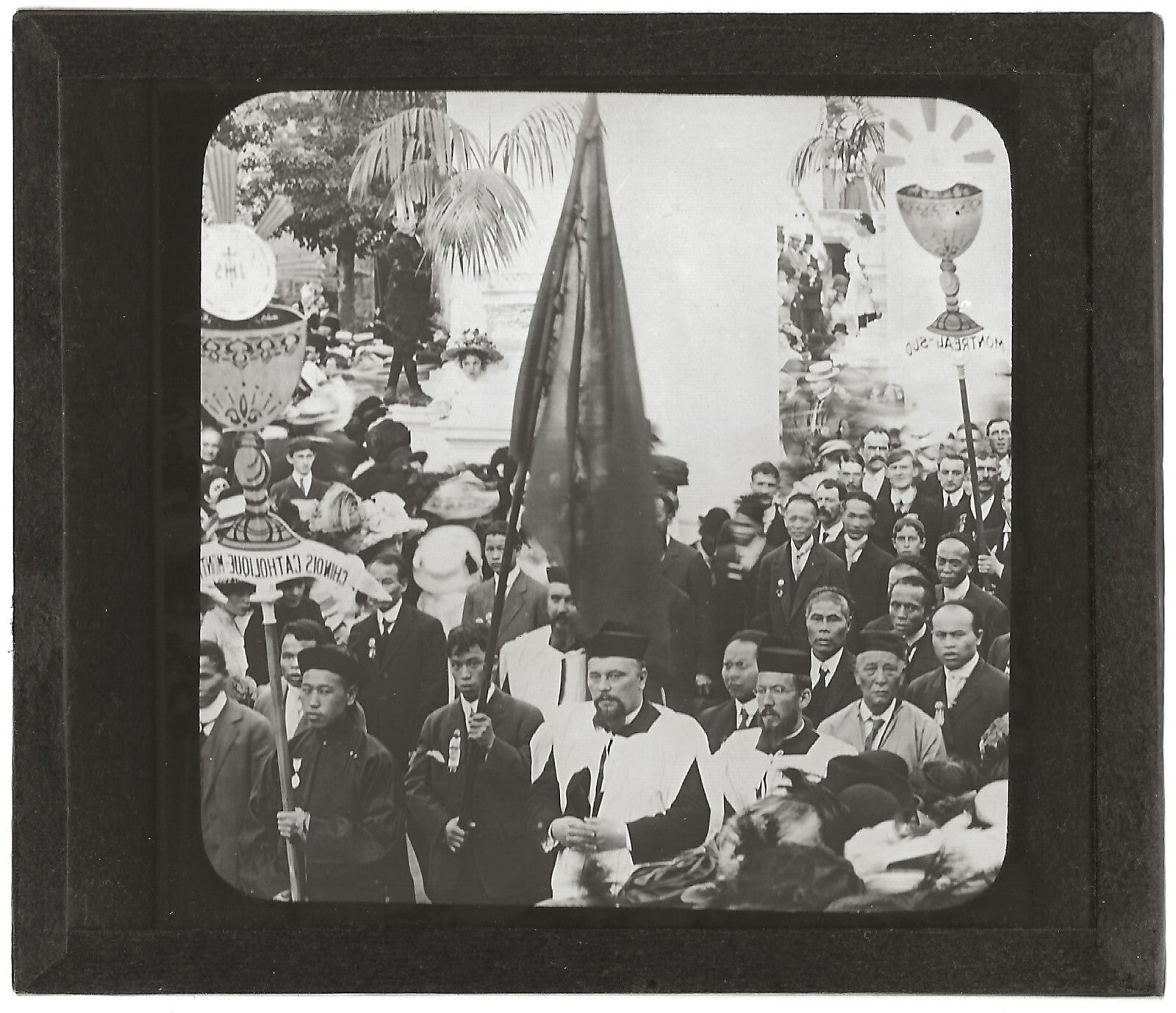 Les chinois, Canada Congrès Montréal, photo plaque de verre, positif 8,5x10 cm