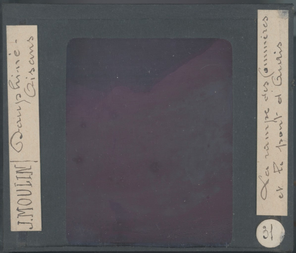 Rampe des Commères, photo J. Moulin, plaque verre, couleur, positif 8,5x10 cm