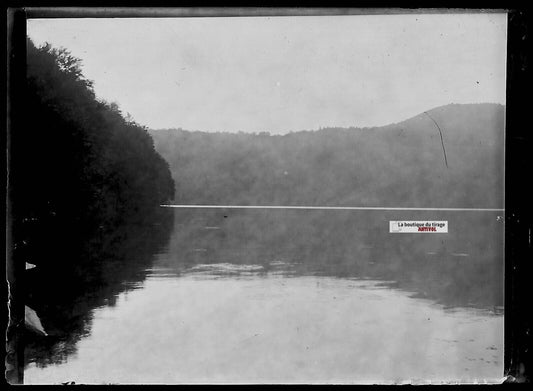 Plaque verre photo ancienne négatif noir et blanc 6x9 cm lac montagne France - La Boutique Du Tirage 