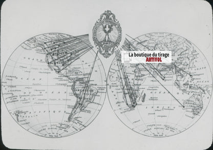 Carte missionnaire, photo plaque verre, noir & blanc, positif 8,5x10 cm