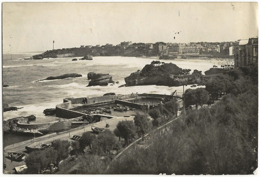 Biarritz, le Port, photographie ancienne, noir & blanc, papier 8,6x12,8 cm