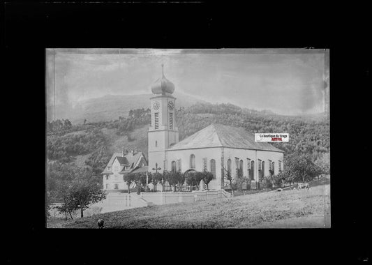 Plaque verre photo ancienne négatif noir et blanc 13x18 cm JUNGHOLTZ +  2 CPA