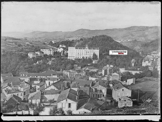 Châtel-Guyon, Auvergne, Plaque verre photo, négatif noir & blanc 10x15 cm