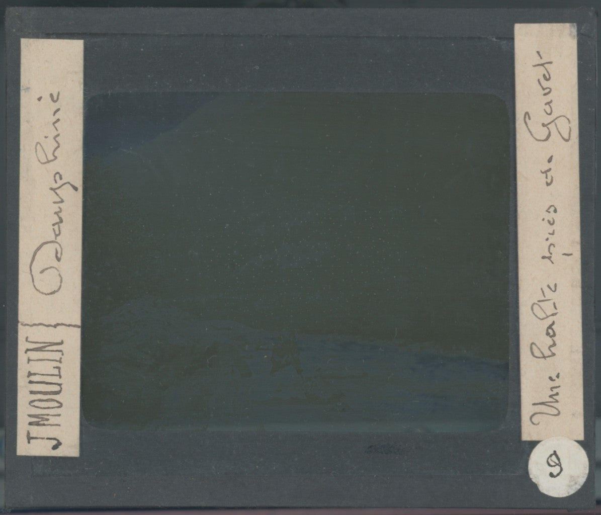 Gavet, Romanche, photo J. Moulin, plaque verre couleur, positif 8,5x10 cm