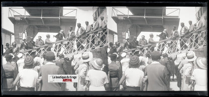 Algérie, bateau, plaque verre, photo stéréo, négatif noir & blanc 6x13 cm