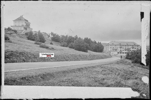 Plaque verre photo, négatif noir & blanc 9x14 cm, Le Markstein, Les Vosges