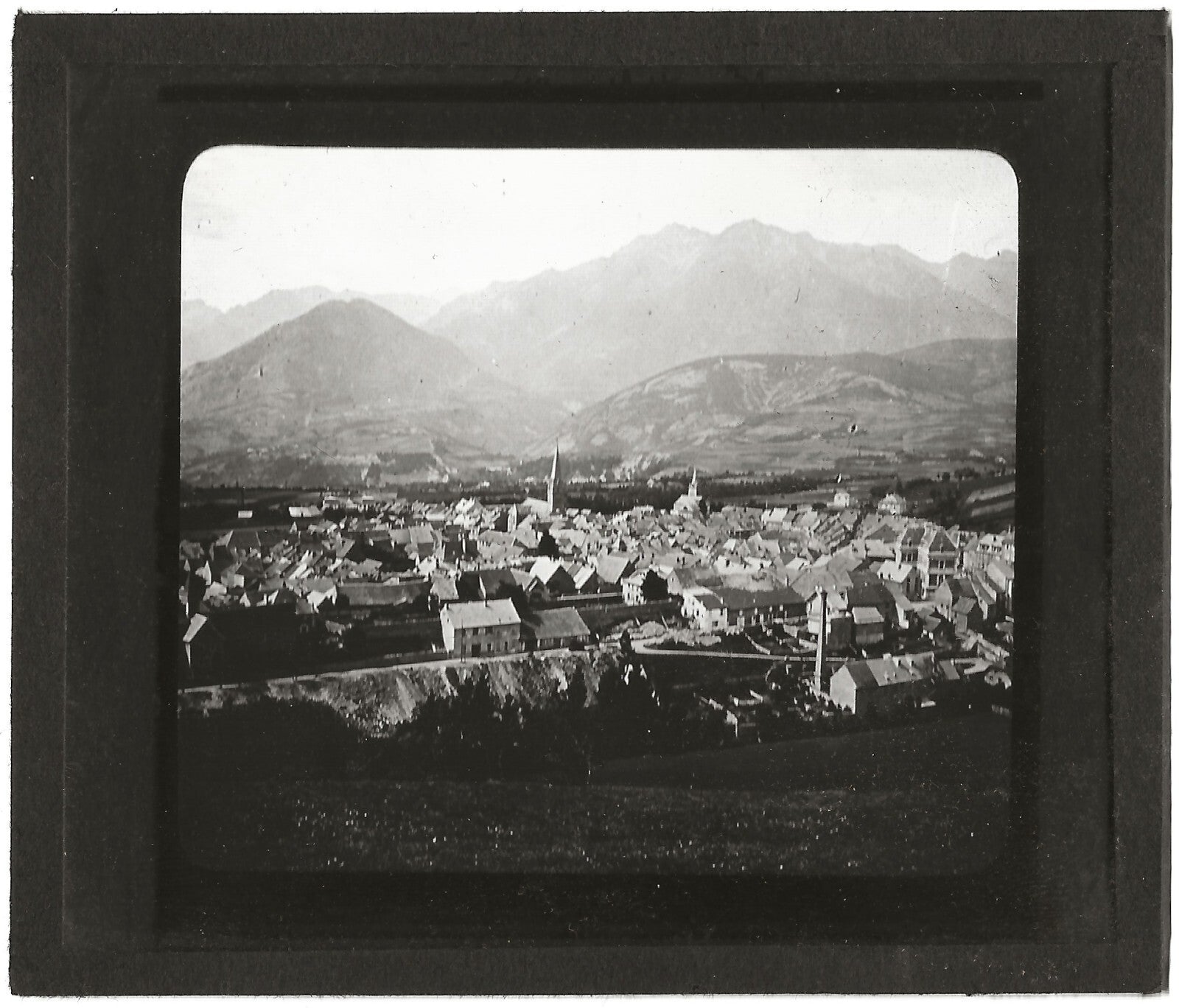 La Mure, Isère, montagne, photo ancienne plaque de verre, positif 8,5x10 cm