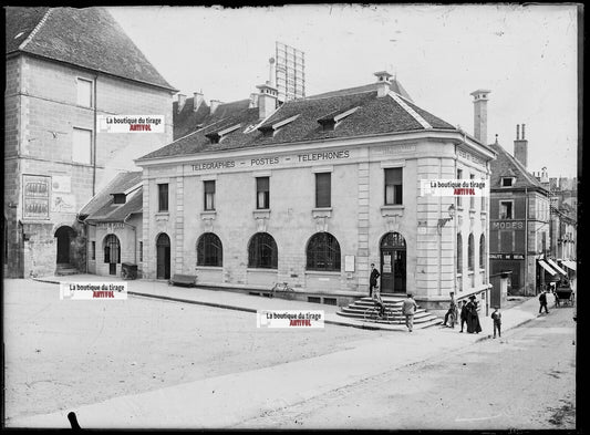 Plaque verre photo ancienne négatif noir et blanc 13x18 cm Luxeuil-les-Bains