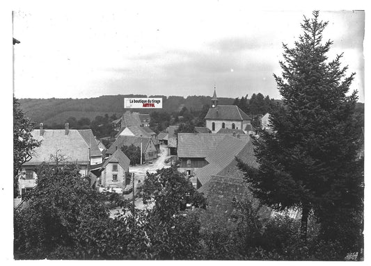 Plaque verre photo ancienne positif noir et blanc 13x18 cm Brumath Fleischel