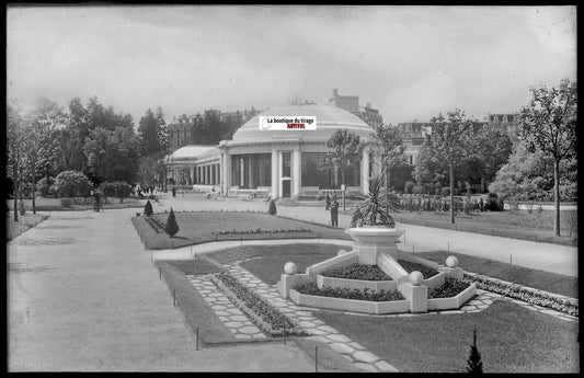 Vittel, Vosges, Plaque verre photo ancienne, négatif noir & blanc 10x15 cm