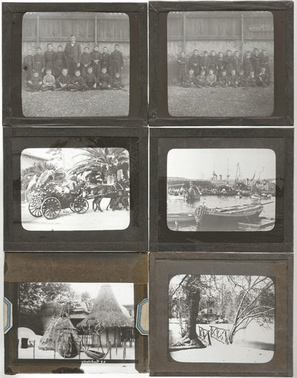 Paris Voyage, photos anciennes plaques de verre, lot 10 positifs 8,5x10 cm