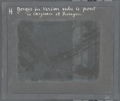 Gorges du Verdon, Pont de Carajuan Rougon, photo plaque verre, positif 8,5x10 cm