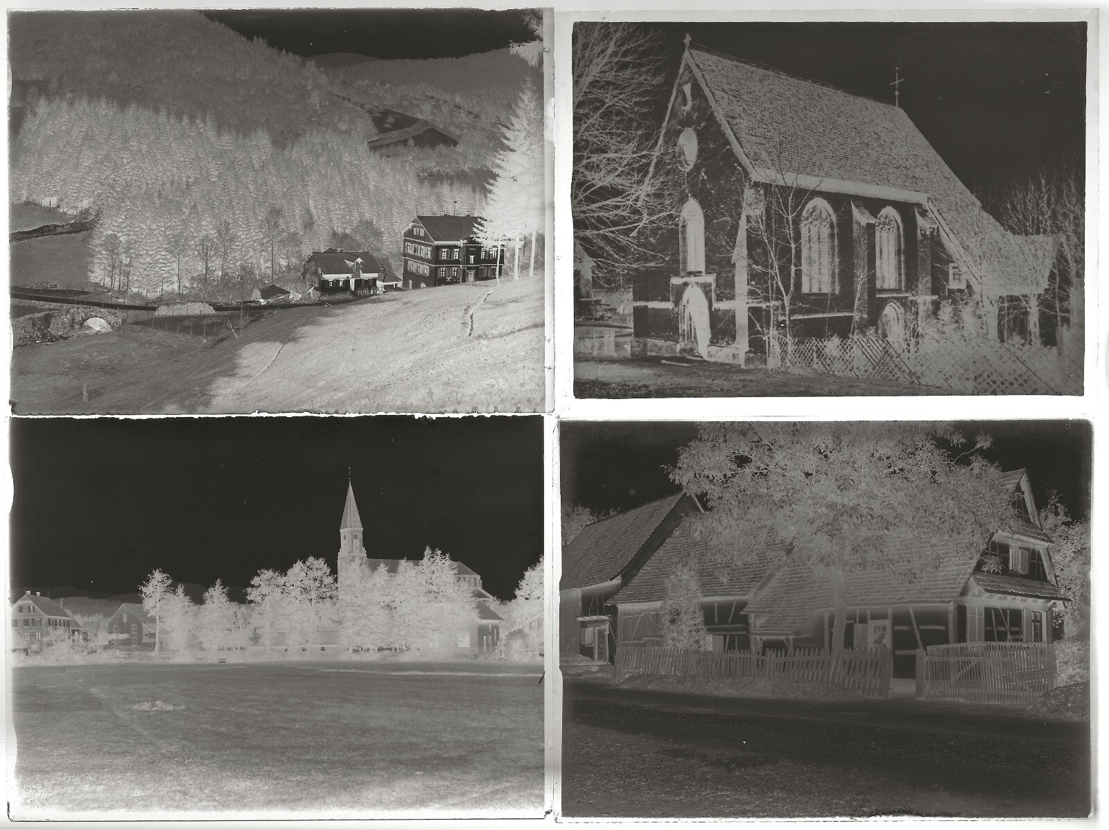 Vosges, Rottweil Allemagne, photo plaque verre, lot de 11 négatifs 9x12 cm